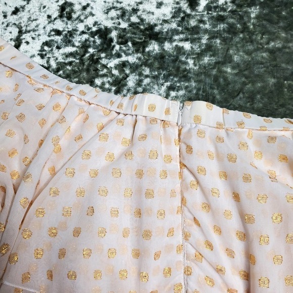 Elloquii White/ Gold Off The Shoulder Dress - Picture 8 of 8